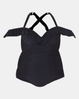 Lu-May Plus Frill Detail One Piece Black Photo