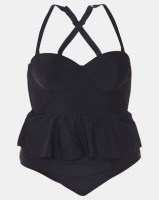 Lu May Lu-May Plus Peplum Style Tankini Set Black Photo