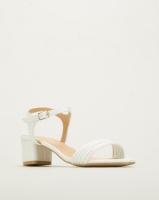 Urban Zone Multi Toe Strap Block Heel White Photo