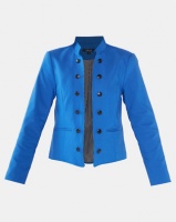 cathnic By Queenspark cath.nic By Queenspark Military Styled Woven Jacket Cobalt Photo