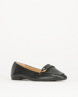 Legit Loafer With Overlay Strap With Circle Trims Detail Black Photo