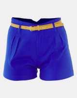Utopia Shorts With Skinny Belt Cobalt Photo