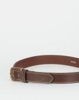 Jeep Leather Stitch Casual Belt Brown Photo