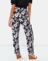 Brave Soul Dark Wide Leg All Over Printed Trousers Navy/White Photo