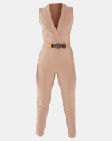 Sissy Boy Nevada Girl Boss Wrap Jumpsuit With Buckle Detailing Brown Photo