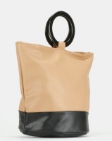 Blackcherry Bag Ring Handle Shopper Bag Tan/Black Photo