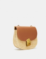 Blackcherry Bag Straw Crossbody Bag Tan Photo