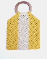 Blackcherry Bag Crochet Shopper Bag Yellow/White Photo