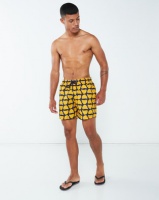 Granadilla Bananas Swim Shorts Yellow/Navy Photo