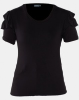 Utopia Ruffle Sleeve Tee Black Photo