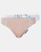 Playtex Digital Print Forever Lace 2 Pack Hi-Cut Panty Ivy & Misty Rose/Oyster Photo