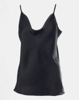 Contempo Strappy Bias Cut Satin Cami Black Photo