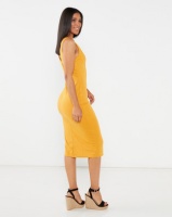 Legit V-Neck Tune Misi Dress Mustard Photo
