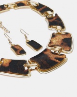 Utopia Necklace and Earring Set Leopard Print Multi Photo