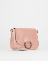 BELLINI Leather Tasseled Crossbody Bag Pink Photo
