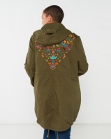 Brave Soul Plus Embroidered Hooded Parka Khaki/ Multi Photo