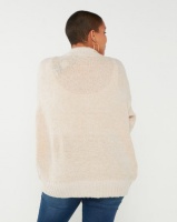 Brave Soul Plus Supersoft Turn-Up Cuff Jumper Oyster Photo