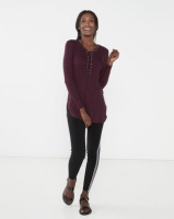 Brave Soul Longer Length Top Burgundy Photo