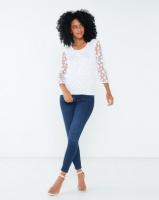 cathnic By Queenspark cath.nic By Queenspark Spot Burnout Knit Top White Photo
