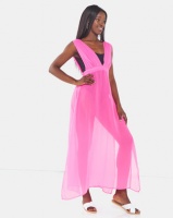 Brave Soul Full Length Grecian Dress Neon Pink Photo