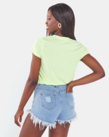 Brave Soul T-Shirt With Folded Cuffs Neon Lime Photo
