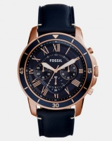 Fossil Grant Sport Leather Watch Navy Photo