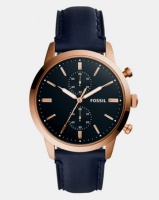 Fossil 44MM Townsman Leather Watch Navy Photo