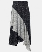 Contempo Combo Print Layered Skirt Black/White Photo