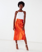 AX Paris Satin Midi Skirt Orange Photo