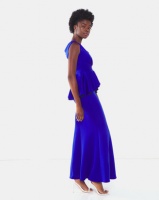 City Goddess London Off the Shoulder Maxi Dress with Peplum Detail Royal Blue Photo