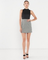 AX Paris 2" 1 High Neck Dress With Check Detailing Black Photo