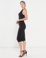 AX Paris Cowl Neck Ruched Side Dress Black Photo