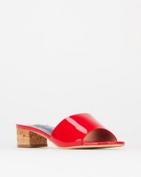 Queenspark Patent 2 Colour Low Heels Mules Red Photo