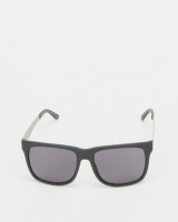 Dot Dash Admiral Sunglasses Black Silver Satin/Grey Photo