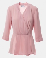 Contempo Pleated Wrap Top Pink Photo