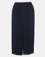 Contempo Pleated Crop Pants Navy Photo