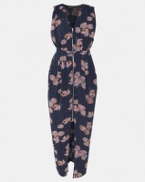 Revenge Zip Front Maxi Dress Navy Photo