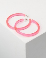 You I You & I Transparent Hoop Earrings Pink Photo