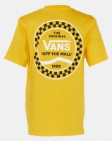 Vans Boys Checkered Side Stripe Short Sleeve T-shirt Yellow Photo