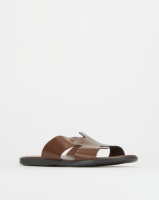 Polo Ethan Slide Leather Sandals Brown Photo