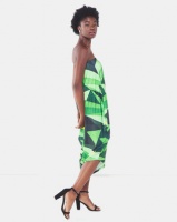 Michelle Ludek Geo Print Billy Bardot Boobtube Asymmetrical Dress Green Photo