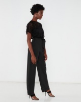 QUIZ Batwing Top With Sweetheart Lining Palazzo Jumpsuit Black Photo