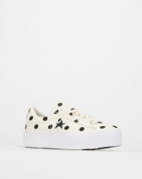 Converse One Star Platform Embroidered Dots OX Sneakers Egret/Black Photo
