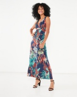 Queenspark Floral Strappy Maxi Knit Dress Multi Photo