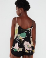 Revenge Printed Cami With Button Detail Black Photo