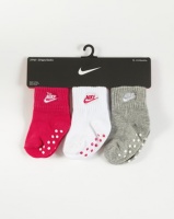 Nike Rush 3PK Grip Quarter Socks Pink Photo