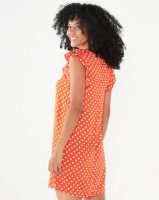 Utopia Polka Dot Basic Tunic Dress Orange Photo