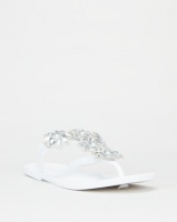 Queenspark Crystal Star Flowers Jelly Clear Sandals White Photo