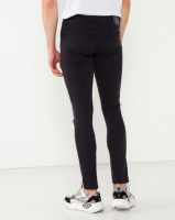 K-Star 7 Jack Skinny Jeans with Knee Rip Black Photo