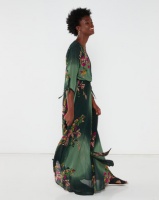 G Couture Printed Mock Wrap Maxi Dress Green Photo